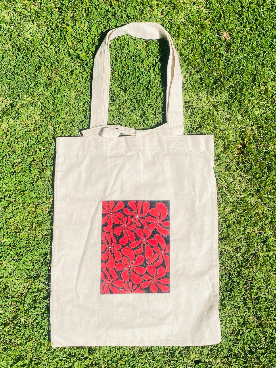 Red Floral Tote